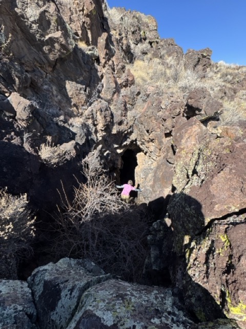 Anna descending into the volcanic vent
